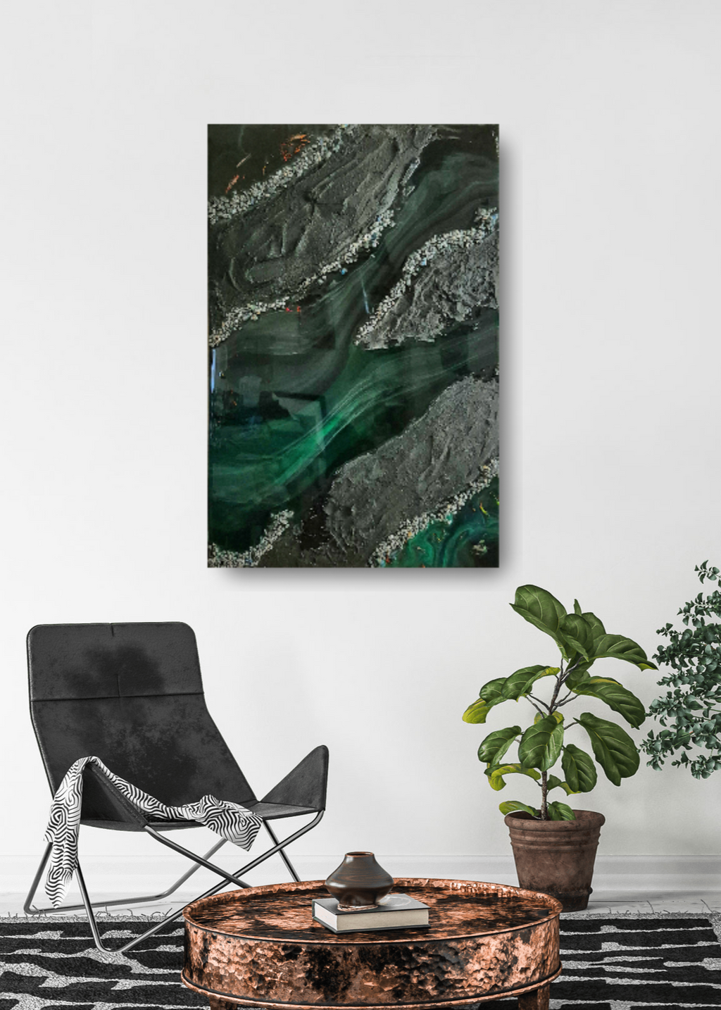Original abstrakte Kunst aus Epoxidharz - Treasures of nature 50 x 70 cm