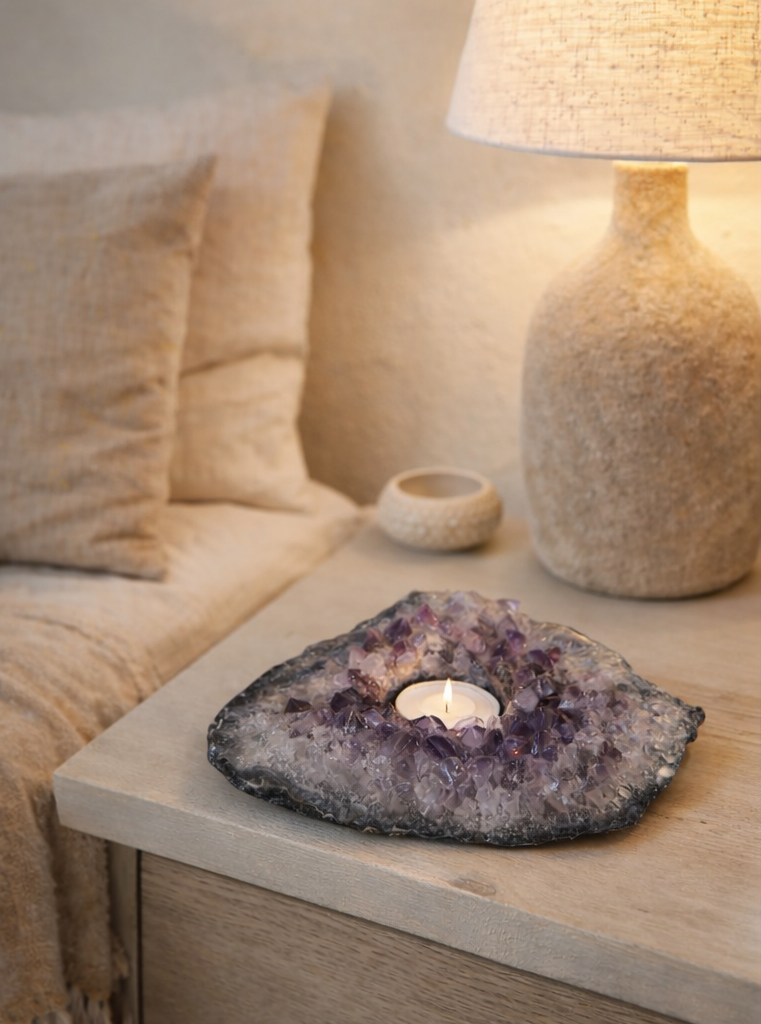 Teelichthalter Amethyst