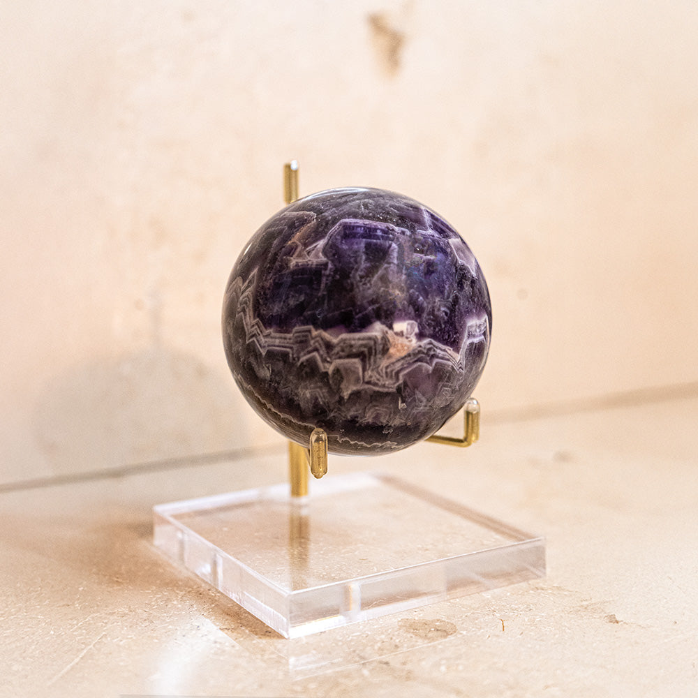 Kugel Chevron Amethyst 70 mm - AA Qualität
