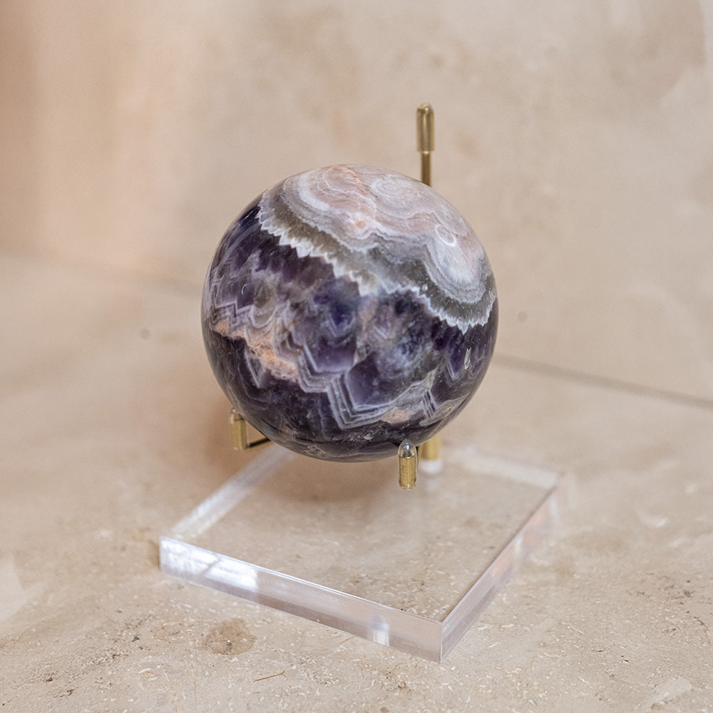 Kugel Chevron Amethyst 70 mm - AA Qualität