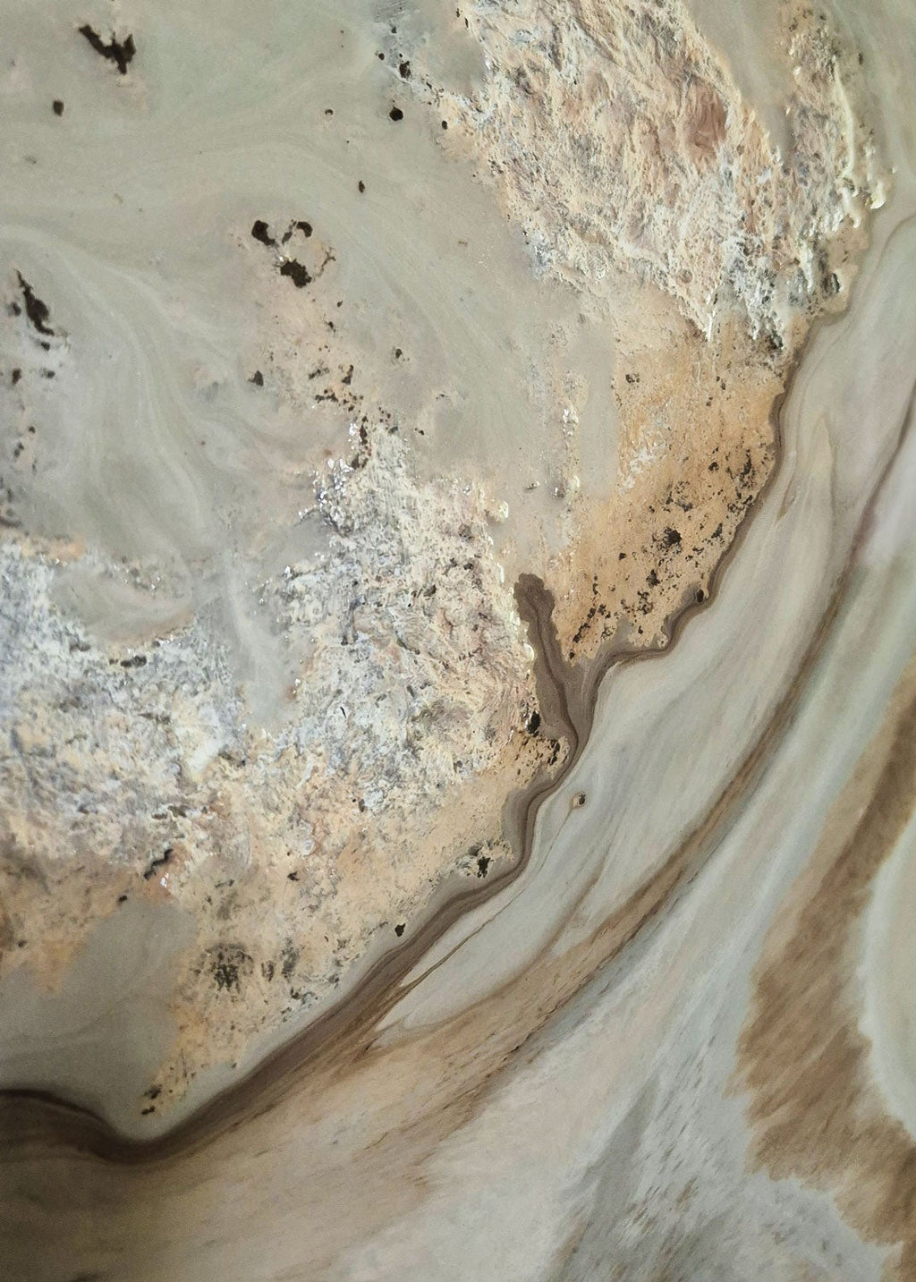Original abstrakte Kunst aus Epoxidharz und Struktur - Timeless Sands 60 x 80 cm
