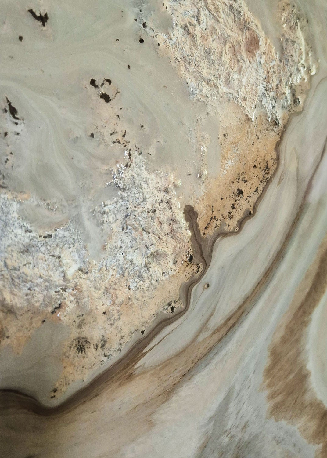 Original abstrakte Kunst aus Epoxidharz und Struktur - Timeless Sands 60 x 80 cm