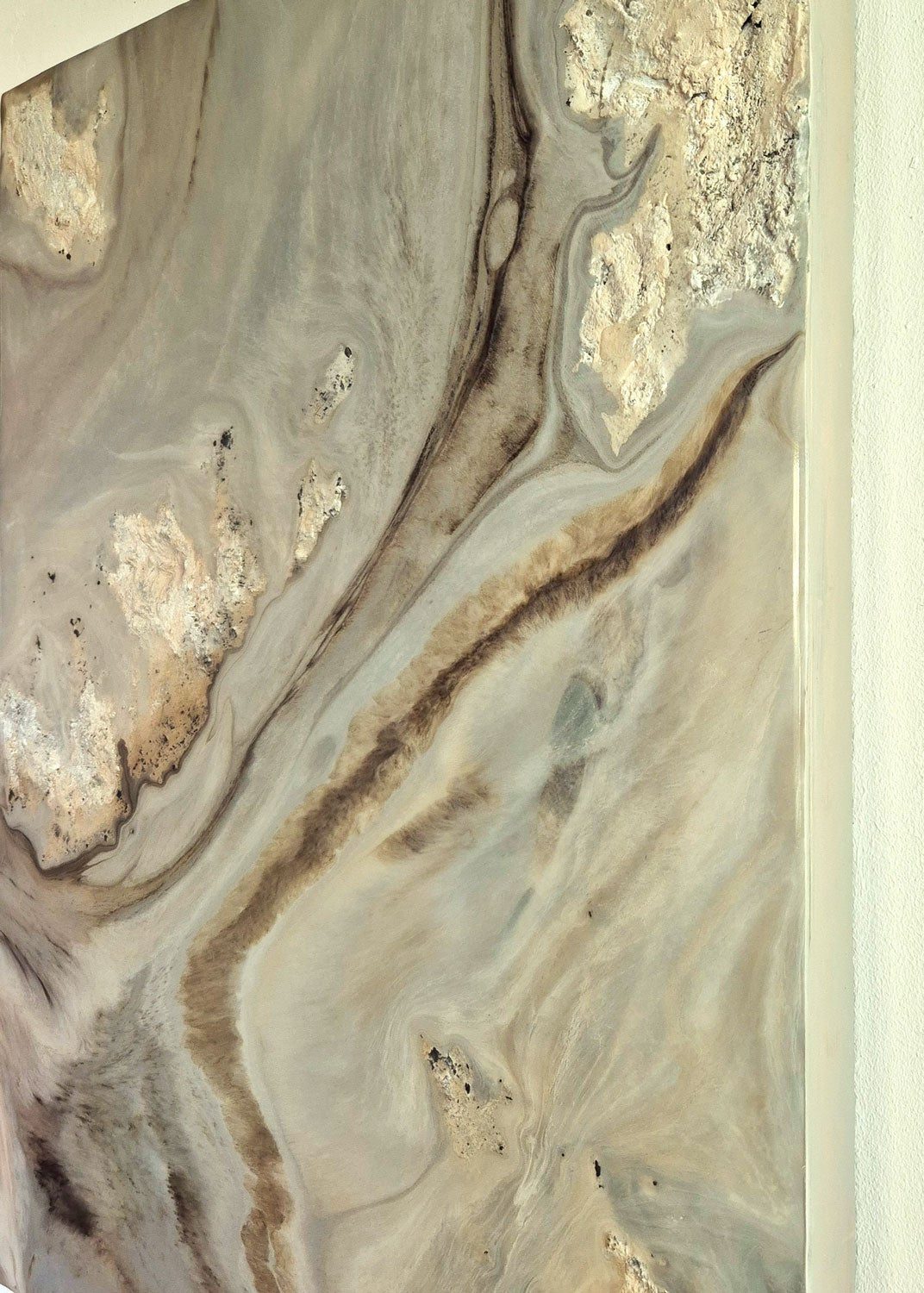 Original abstrakte Kunst aus Epoxidharz und Struktur - Timeless Sands 60 x 80 cm